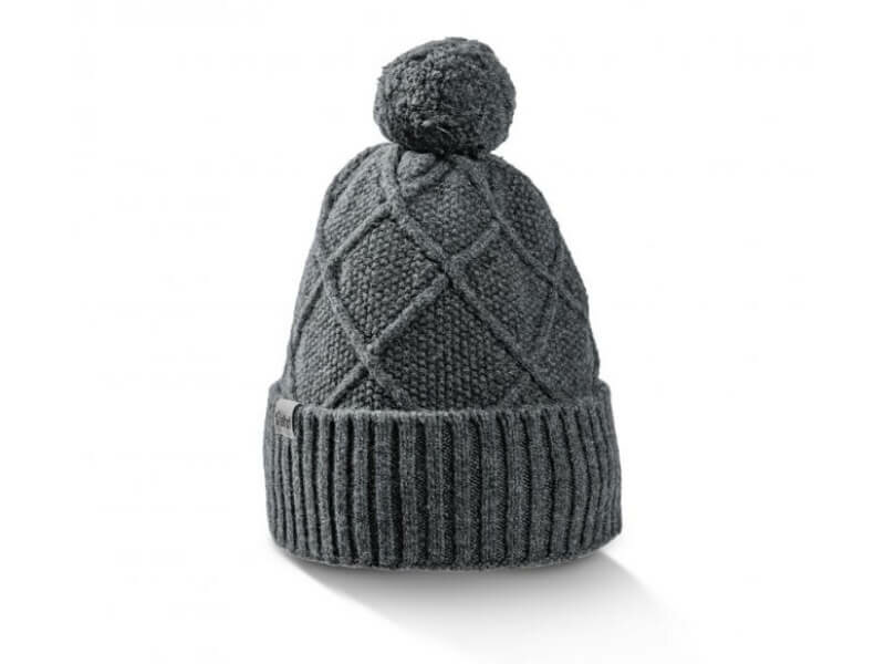 Fellhof wintermuts met pompon antraciet