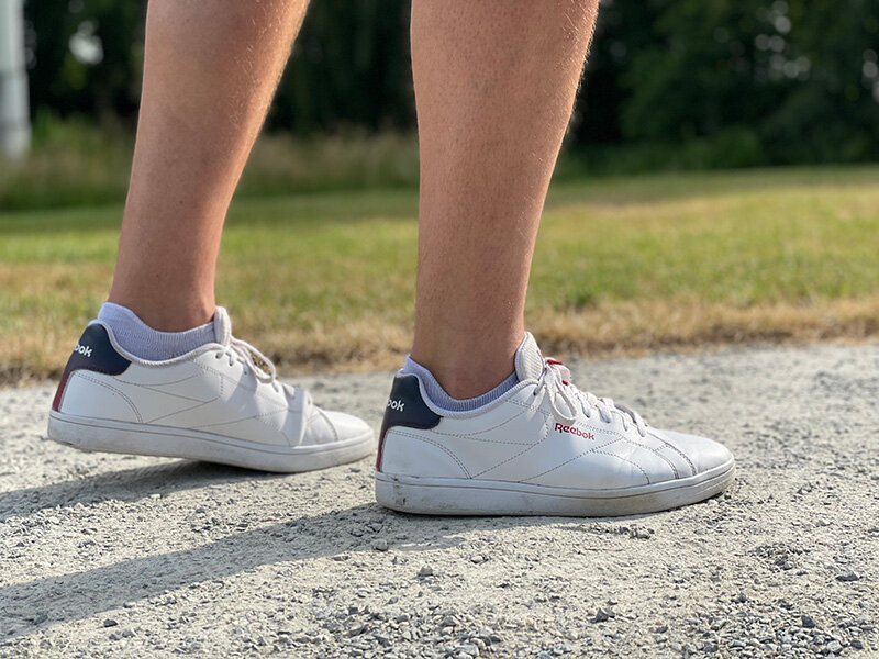 Skafit sneakersokken wit op model