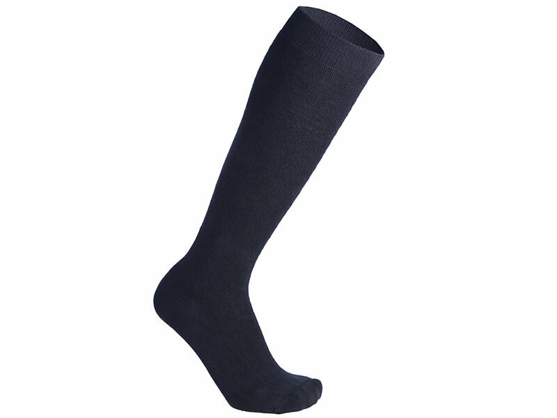 Skakit kniekousen met zilvergaren navy blauw