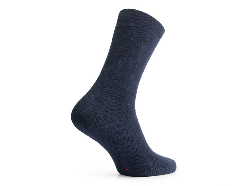 Achterkant skafit dikke sokken met zilvergaren blauw
