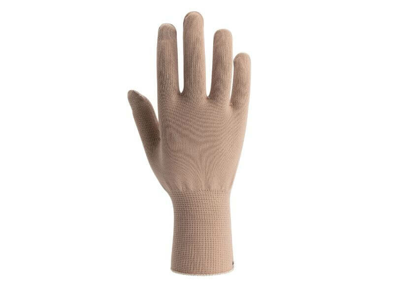 Beige skafit zilverhandschoenen rugzijde hand