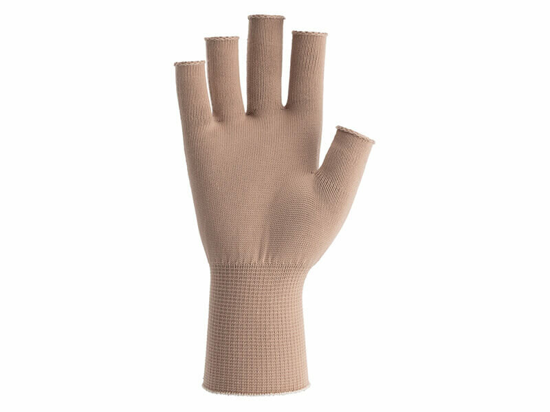 Binnenzijde skafit zilverhandschoenen open vingertop beige