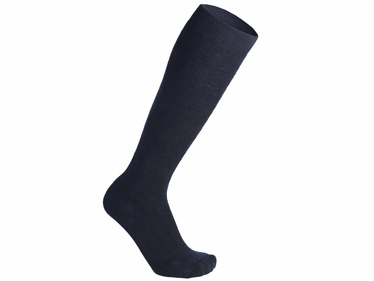 Skakit kniekousen met zilvergaren navy blauw