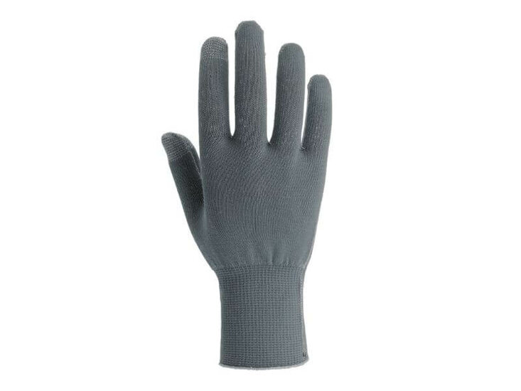 Grijze skafit zilverhandschoenen rugzijde hand