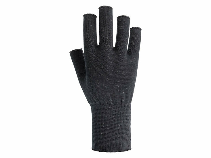 Antraciet skafit vingerloze zilverhandschoenen rugzijde hand
