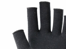 Detail skafit zilverhandschoenen open vingertop antraciet