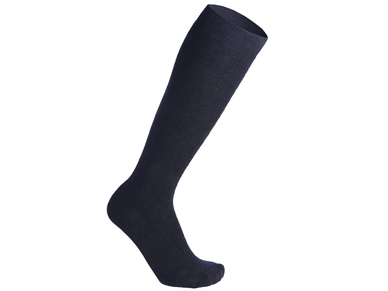 Skakit kniekousen met zilvergaren navy blauw
