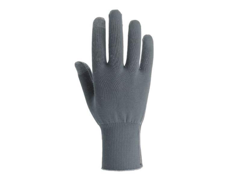 Grijze skafit zilverhandschoenen rugzijde hand
