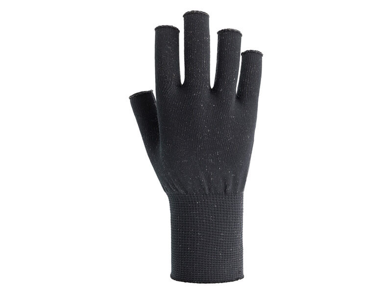 Antraciet skafit vingerloze zilverhandschoenen rugzijde hand