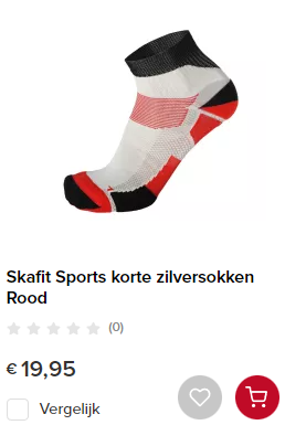 Skafit korte sportsokken rood